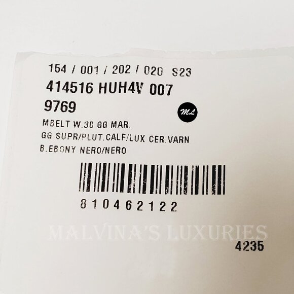 GUCCI BELT 414516 GG LOGO SUPREME MONOGRAM BLACK MARMONT BUCKLE UNISEX 95/38 - Picture 12 of 12